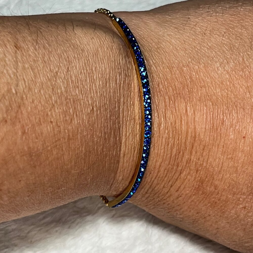 Michael Kors Sapphire Blue Gold Tone Pull Chain Bracelet MKJ4987 - Picture 2 of 6